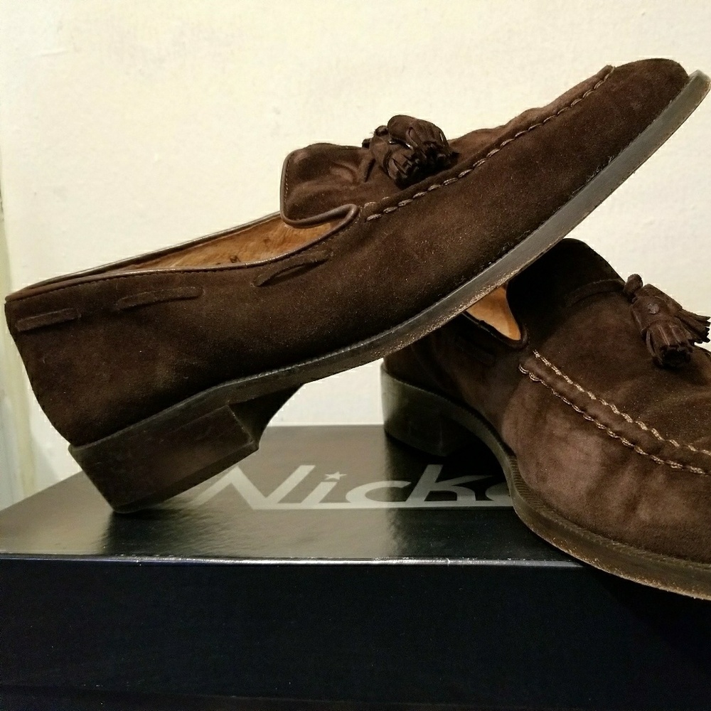 Like New Men's Sz 12 Nickels Suede Brown Loafers !